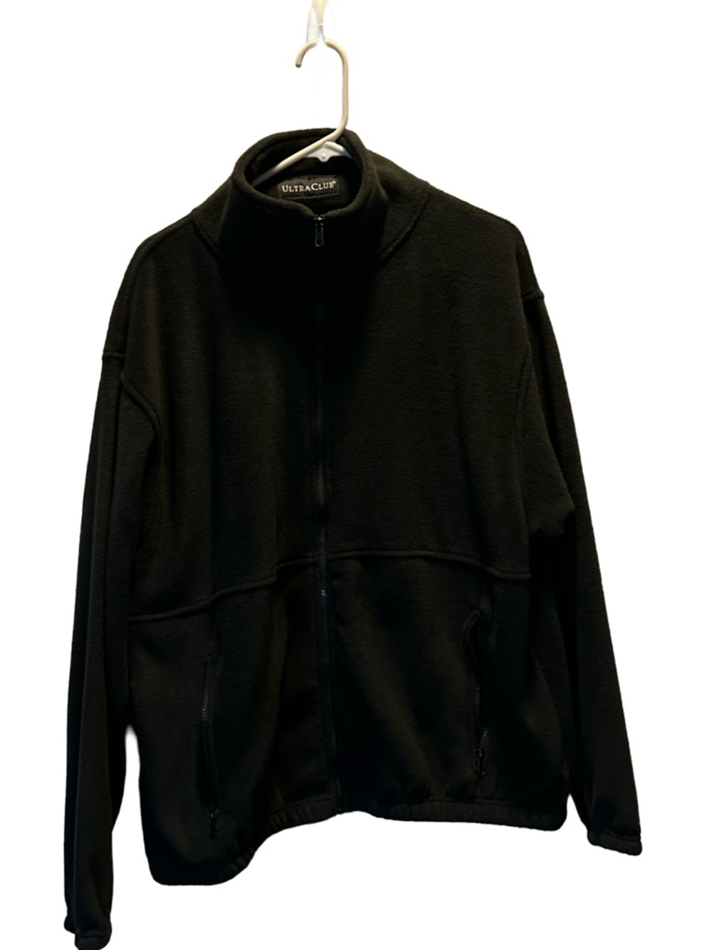 UltraClub Black Full-Zip Fleece Jacket